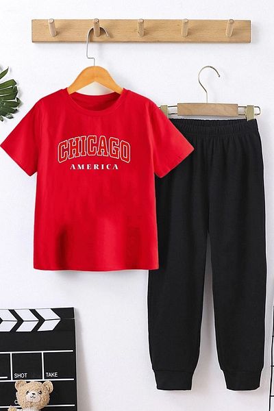 uyguntarz Kids Chiago Bottom - Top Tracksuit Set