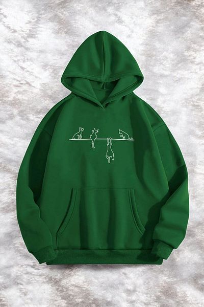 uyguntarz Φούτερ με εμπριμέ Naughty Cat oversize