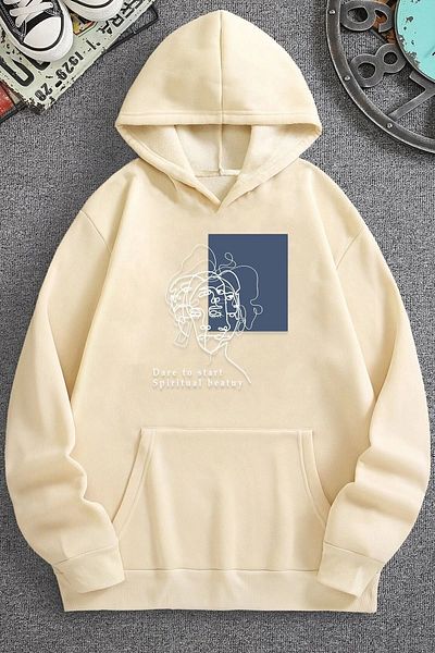 uyguntarz Φούτερ με στάμπα Unisex Minimal Line Drawing