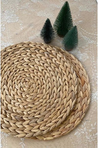 Balsa Grup Χειροποίητο Χοντρό Πλεκτό Μπαμπού Ποιότητας Ψάθινο Αμερικάνικο Σερβίρισμα 2 τμχ