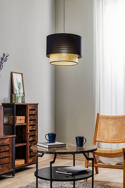 EvLight Black/Beige Boho Pendant Lamp Chandelier