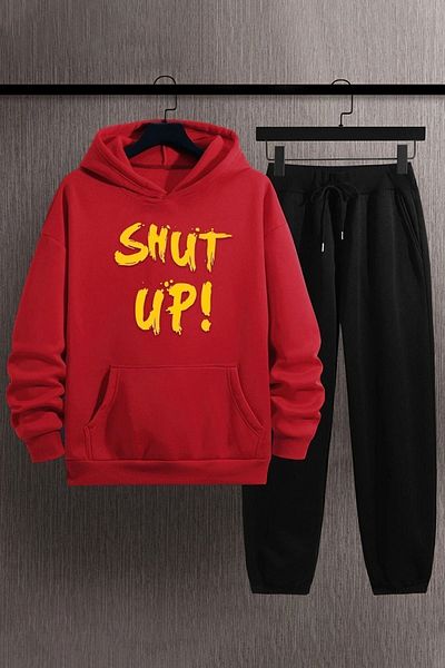 uyguntarz Unisex Shut Up Printed Tracksuit Set