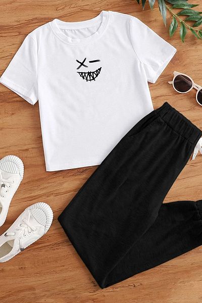 uyguntarz Kids Cartoon Graphic Bottom - Top Σετ φόρμας