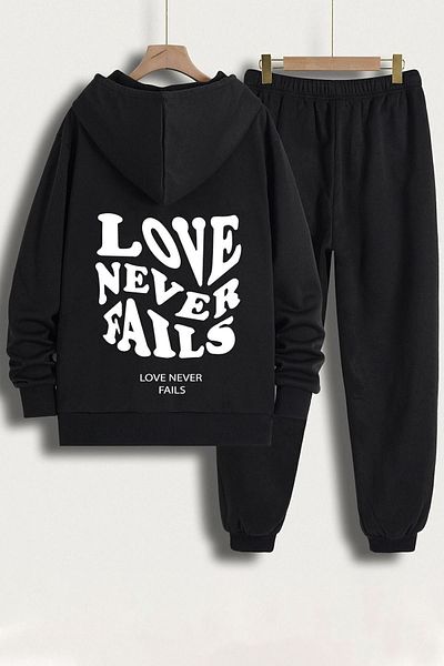 uyguntarz Σετ φόρμας με στάμπα Unisex Love Never Fails