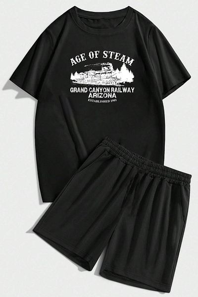 uyguntarz Unisex Σετ εμπριμέ σορτς Age Of Steam
