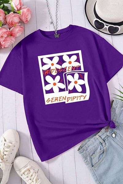 uyguntarz Übergroßes T-Shirt mit Serendipity-Print für Unisex