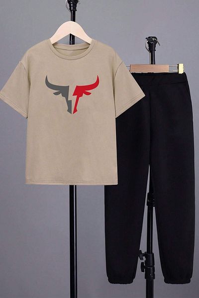uyguntarz Σετ παιδικές φόρμες Bull Printed