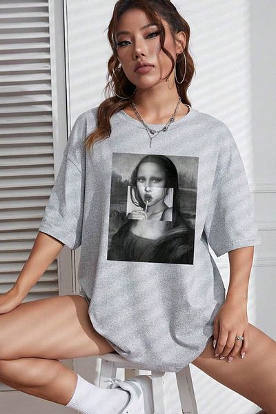 uyguntarz T-shirt unisex z nadrukiem Mona Lisa