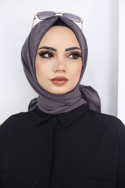 feronis Hijab Women's Bamboo Cratch Scarf Model _ Anthracite