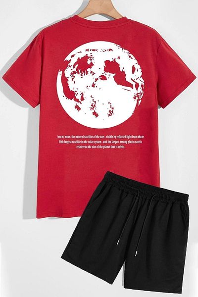 trendypassion Universe Themed Shorts T-shirt Tracksuit Set
