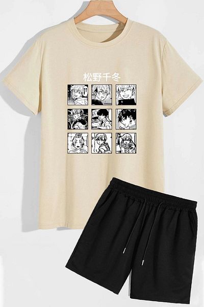 trendypassion Σετ αθλητικών φόρμας μπλουζάκι Anime Casual Design