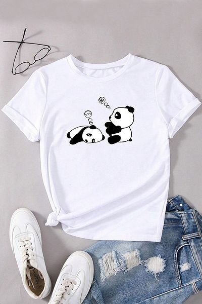 uyguntarz Unisex tričko Sleepy Panda s potištěným designem