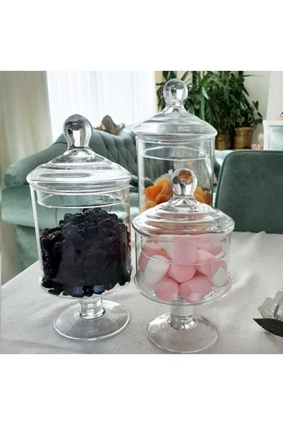 CAM Party Jar 3-Piece Cookie Holder Standing Candy Jar with Lid
