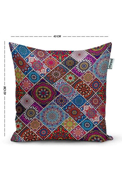 Sakallı Ethnic Pattern 3D Digital Printed Decorative Throw Pillow Cover
