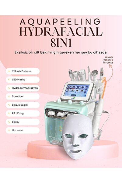 Genel Markalar Led Maskeli & Yüksek Frekanslı Hydrafacial 8in1