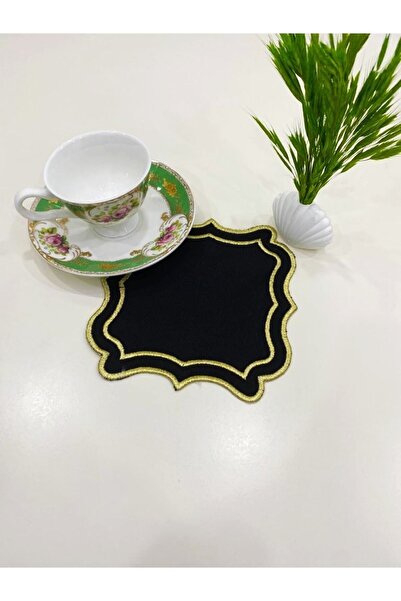 İNCİ ÇEYİZ 6 قطع من منديل تقديم الكوكتيل المطرز من قماش الكتان بغطاء مزدوج من ماراش