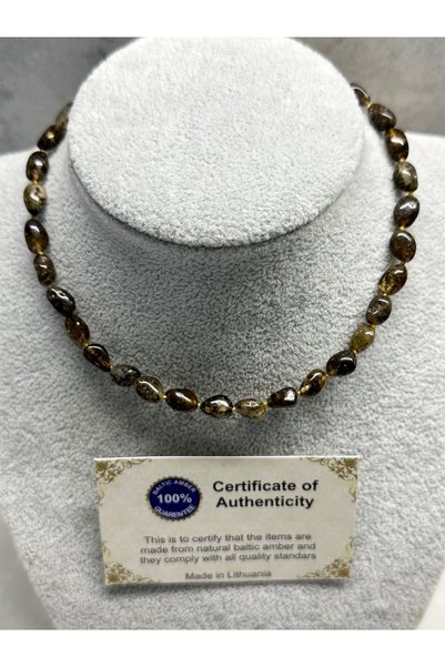 Alturki Tesbih Earth Fossil Drop Amber Baby Necklace