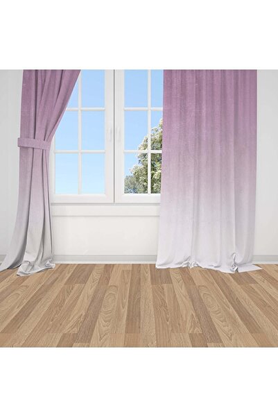 Bebemotto Morlu Grili, Beyaz, Mor, Ithal Kumaş, Çocuk Ve Bebek Odası Fon Perd...