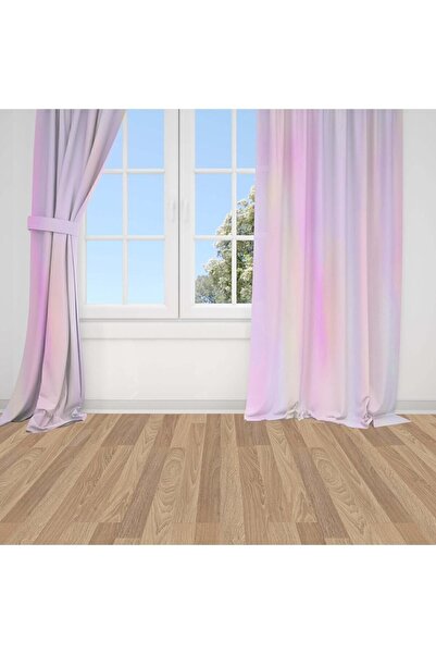 Bebemotto Morlu Pembeli, Ithal Kumaş, Çocuk Ve Bebek Odası Fon Perde - 1 Kanat