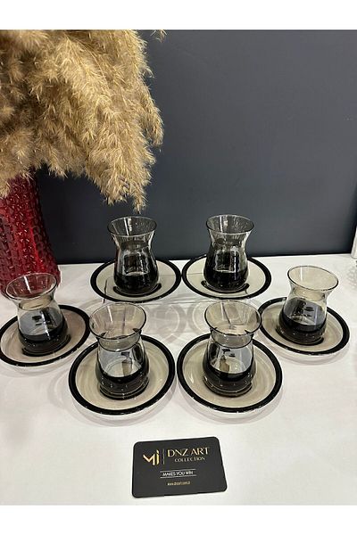 Paşabahçe Color Tea Set 12 Pieces Tea Cup Set