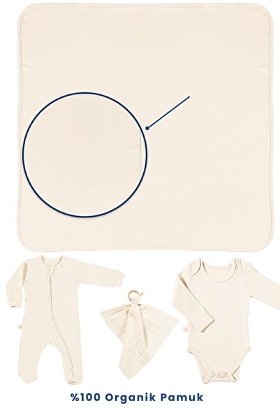 tinylamb Pure 11 Piece Hospital Discharge Set 100% Organic Cotton Raw Cotton Color Unisex Baby Hospital Discharge Set