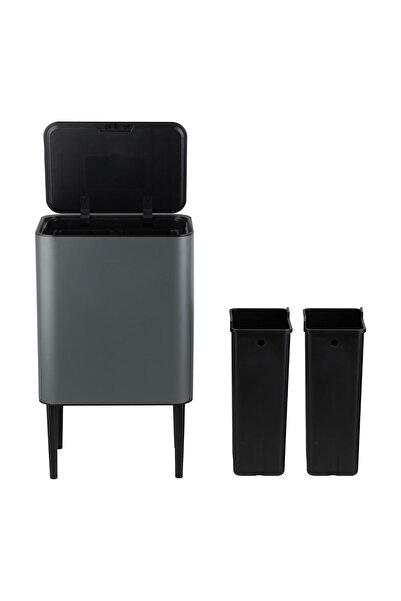 VİP AHMET Nova Removable Metal Trash Can with Compartment 26 Lt Vp-513