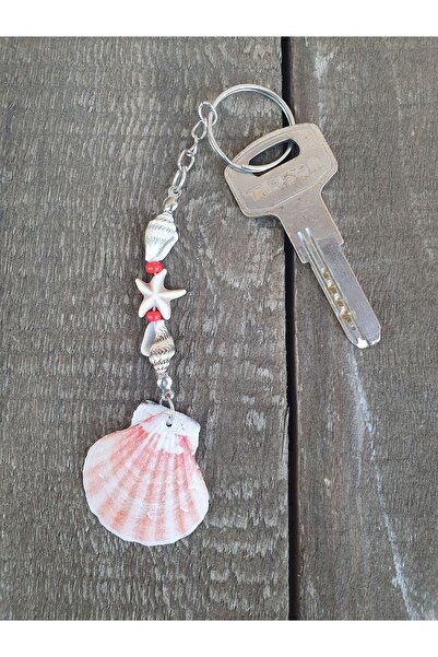 denizdengelen سلسلة مفاتيح صدف أحمر