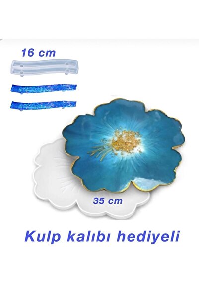 Şenhomee Epoksi Kalıp Silikon Kalıp Tepsi Desenli Papatya Modeli 36.5 Cm (Kul...