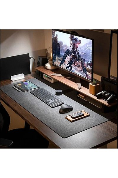 YUNUSOĞLU HOME لوحة تنظيم مكتب العمل ووسادة ماوس الألعاب من اللباد مقاس 40 × 90 سم