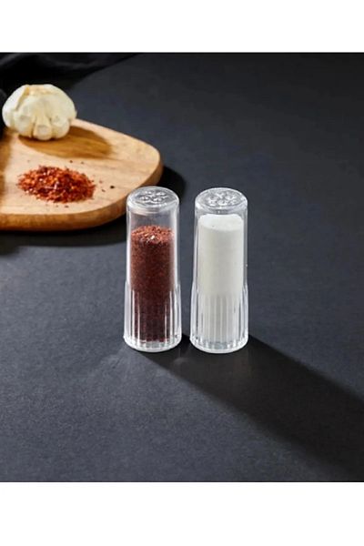 Keyfi Sepet 2 Pieces Crystal Mica Salt and Pepper Shakers (Not Glass)