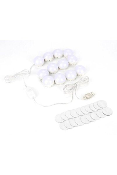 Genel Markalar 10 Ledli Makyaj Aynası Işığı  Ayarlanabilir Parlaklık 3 Renk Beyaz   Gün Işığı  Sarı Işık