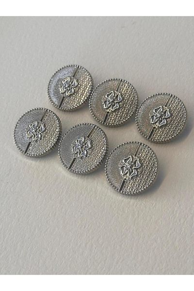 ODDA TASARIM ATÖLYESİ Silver Colored Ribbon Design Coat and Jacket Button Set