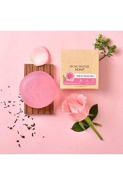 Beauty Box مجموعة فرشاة تنظيف الوجه وماء التخلص من السموم من صابون الورد للجنسين
