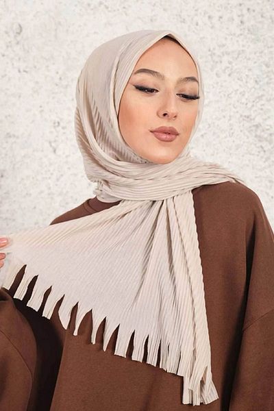VERA LİFE Πρακτικό γυναικείο μαντήλι Hijab Shawl - Πλισέ έτοιμο σχέδιο
