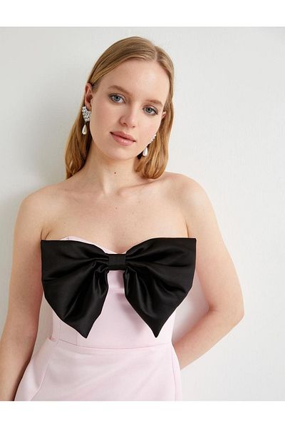 Koton Women's Strapless Satin Dress