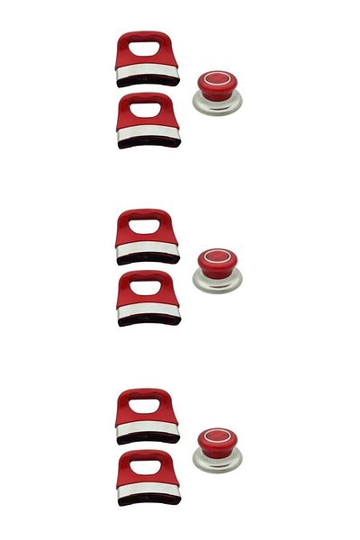 Gökay sürmene Set of 3 Red Pots and Handles - Pan Handle