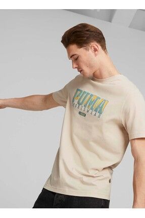 Puma Krem Erkek Bisiklet Yaka T Shirt 67448688 GRAPHICS Retro Tee Fiyat Yorumlar Trendyol