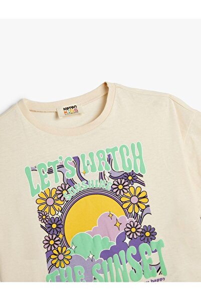 Koton Μπλουζάκι με λουλούδια για κορίτσια