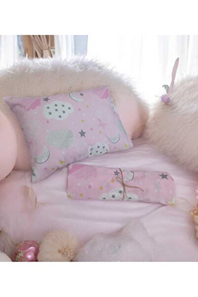 İSSE TEKSTİL ملاءة أطفال مطاطية من القماش القطني وغطاء وسادة - 60x120x8