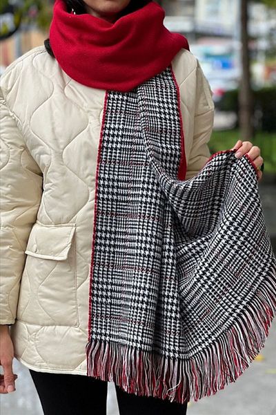 VERA LİFE Eșarfă premium din lână cu model pe două fețe