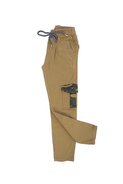 Bebelop Boy's Camouflage Patterned Lace-up Trousers with Pipe Leg Pockets
