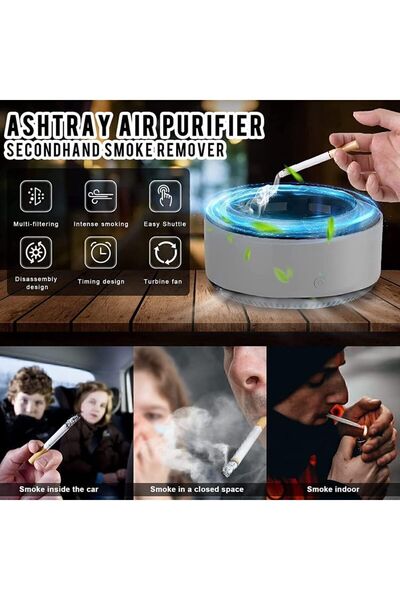 isgstore Dumanı İçine Çeken Kül Tablası Akıllı Kül Tablası Koku Duman Önleyici Kokusuz Küllük Arabada Ev Ofis