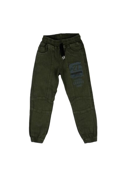 Bebelop Pantaloni pentru bebelusi cu imprimeu cu buzunar elastic pe talie