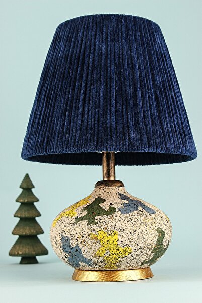 Hmydesign Mondo Potele Handmade Seramik Abajur Lacivert