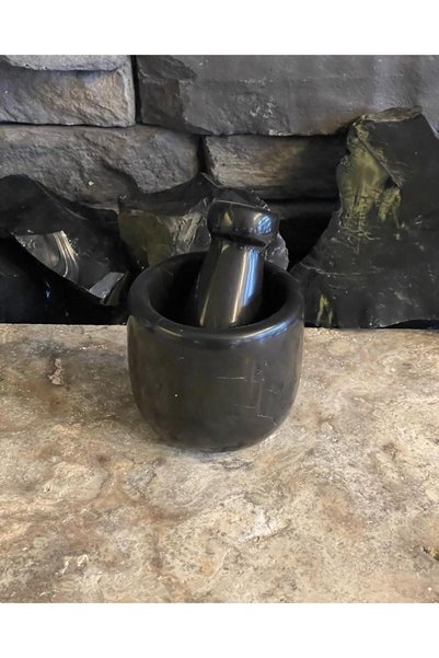Polen Stone Toros Siyahı Mermer Havan