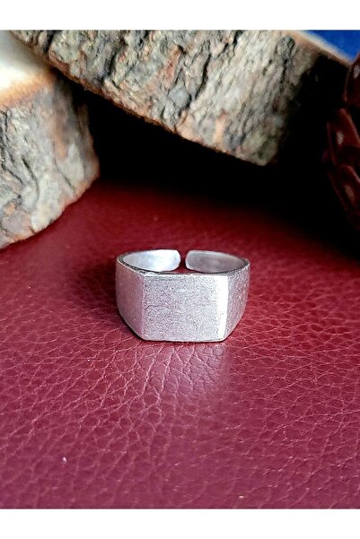 Antique Dolunay Antik Gümüş Kaplama El Yapımı Ayarlanabilir Kare Şekilli Dese...