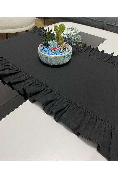 LILYUM Bumbac Poliester Volanat Runner 40x110 Cm