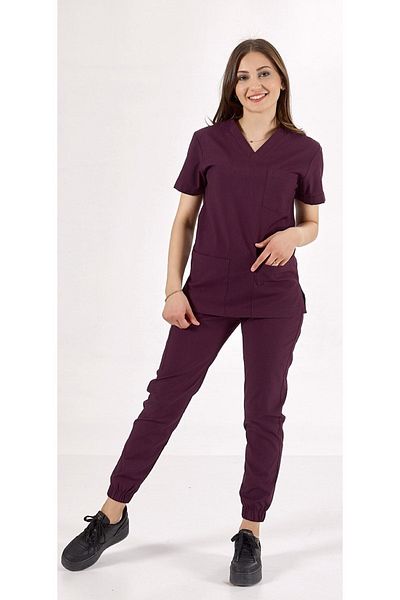 Uçak Medikal Set uniformă Plum Jogger