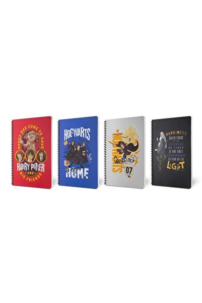 Mabbels Lisanslı Okul Defteri Seti 4 Adet Kareli x 80 yaprak - Harry Potter F...