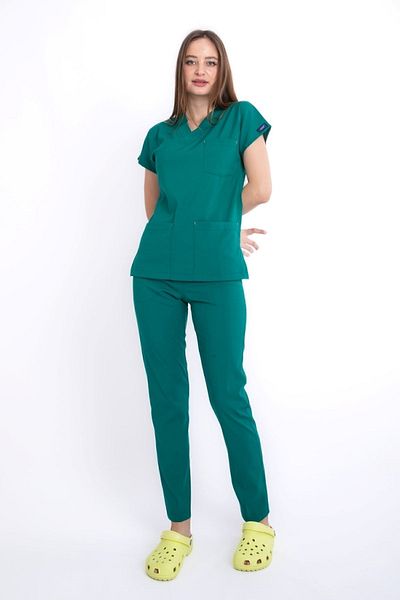 Uçak Medikal Costum de chirurgie Green Core-flex Lycra